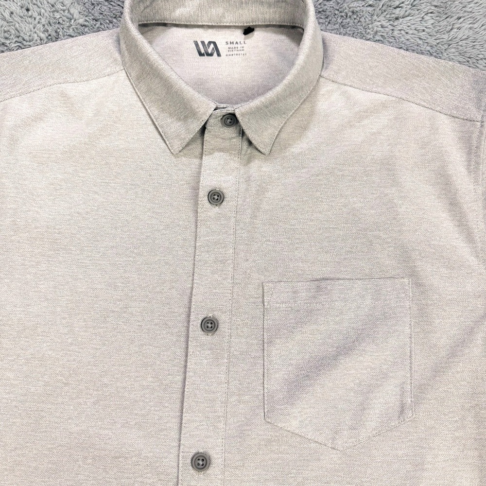 VRST Shirt Men S Gray Limitless Elite Long Sleeve Button Up Performance Athletic